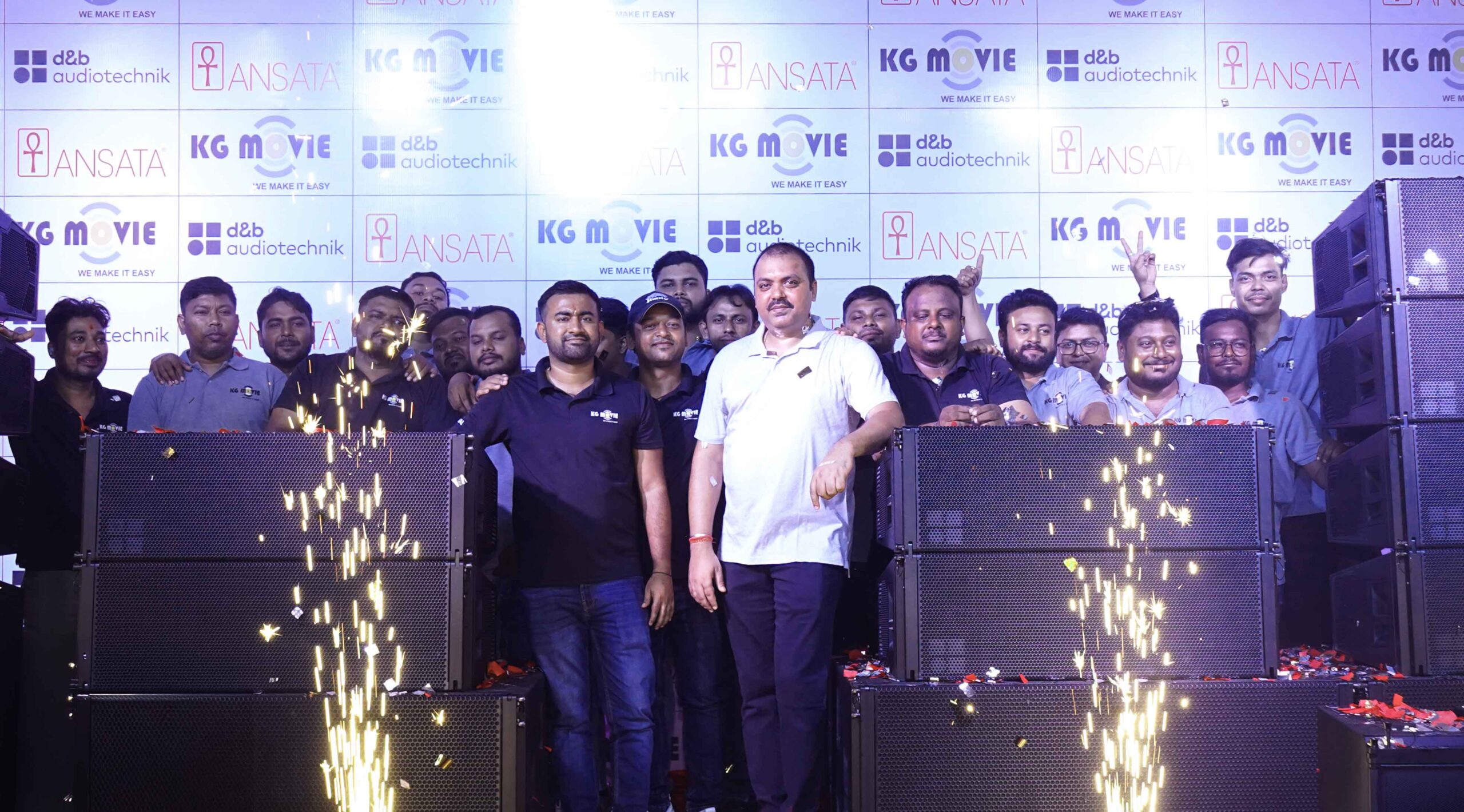 KG Movie production team celebrating with d&b audiotechnik systems